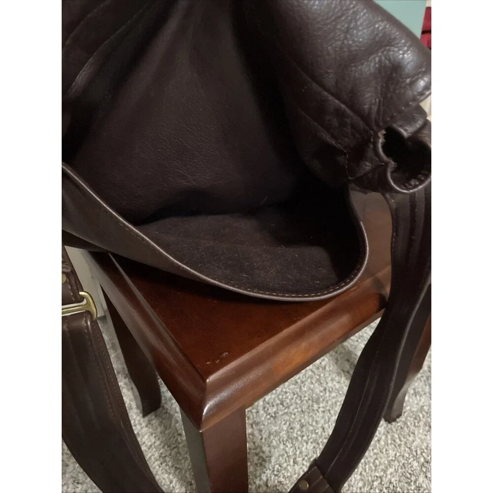 Vintage Romag Leather Messenger Shoulder Bag Brown